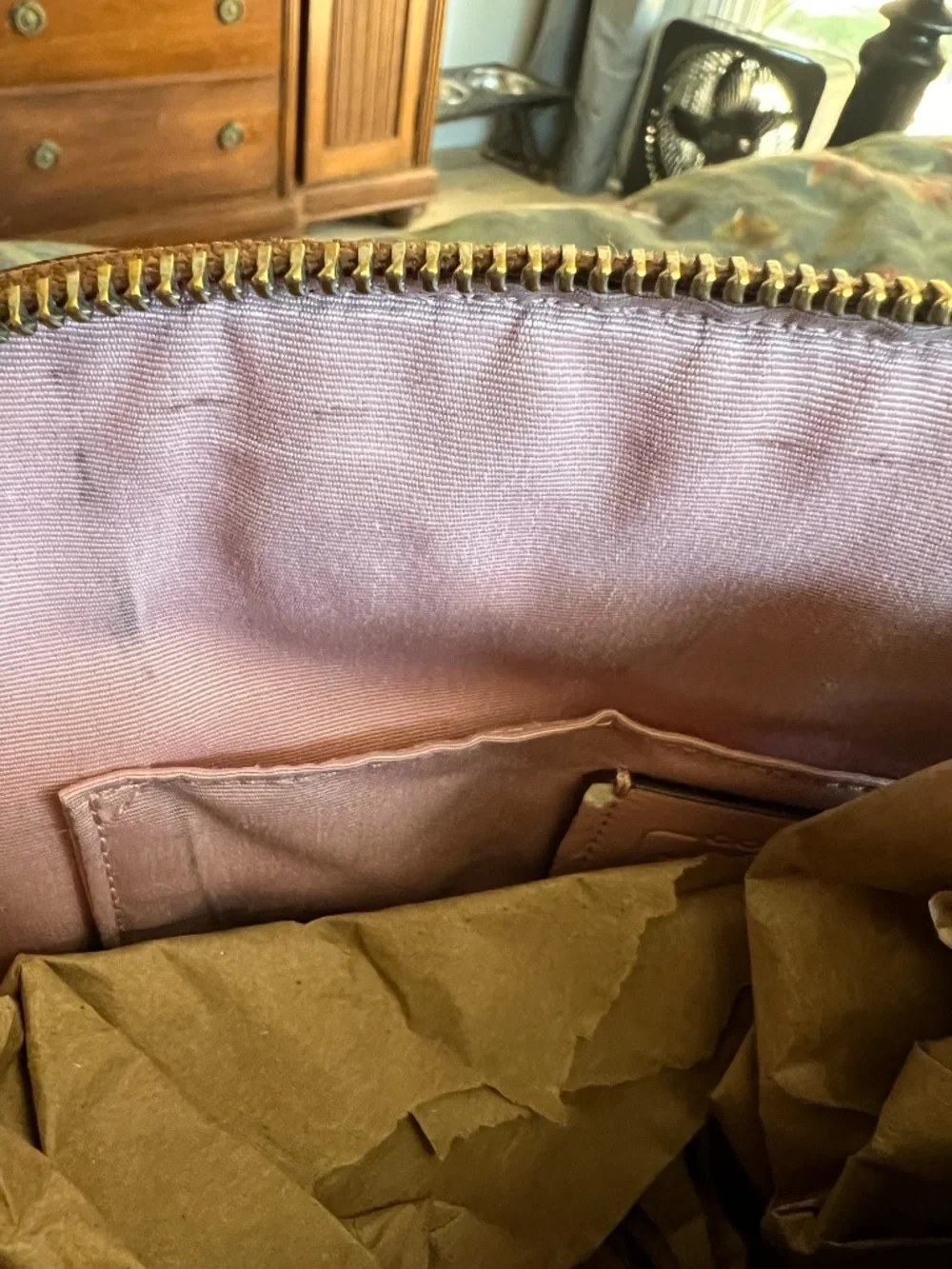 Coach Sierra Dome Satchel — Brown Signature with Pink Trim